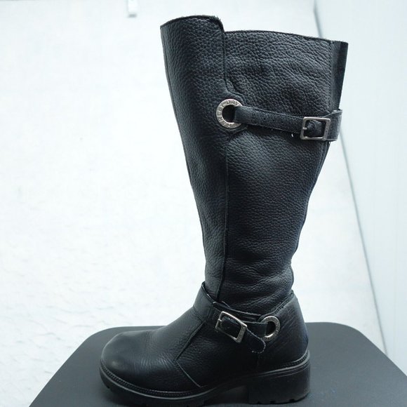 Harley Davidson Motorcycle Boot Women's 6 Black Full Zip High Top Leather Upper - Picture 4 of 12